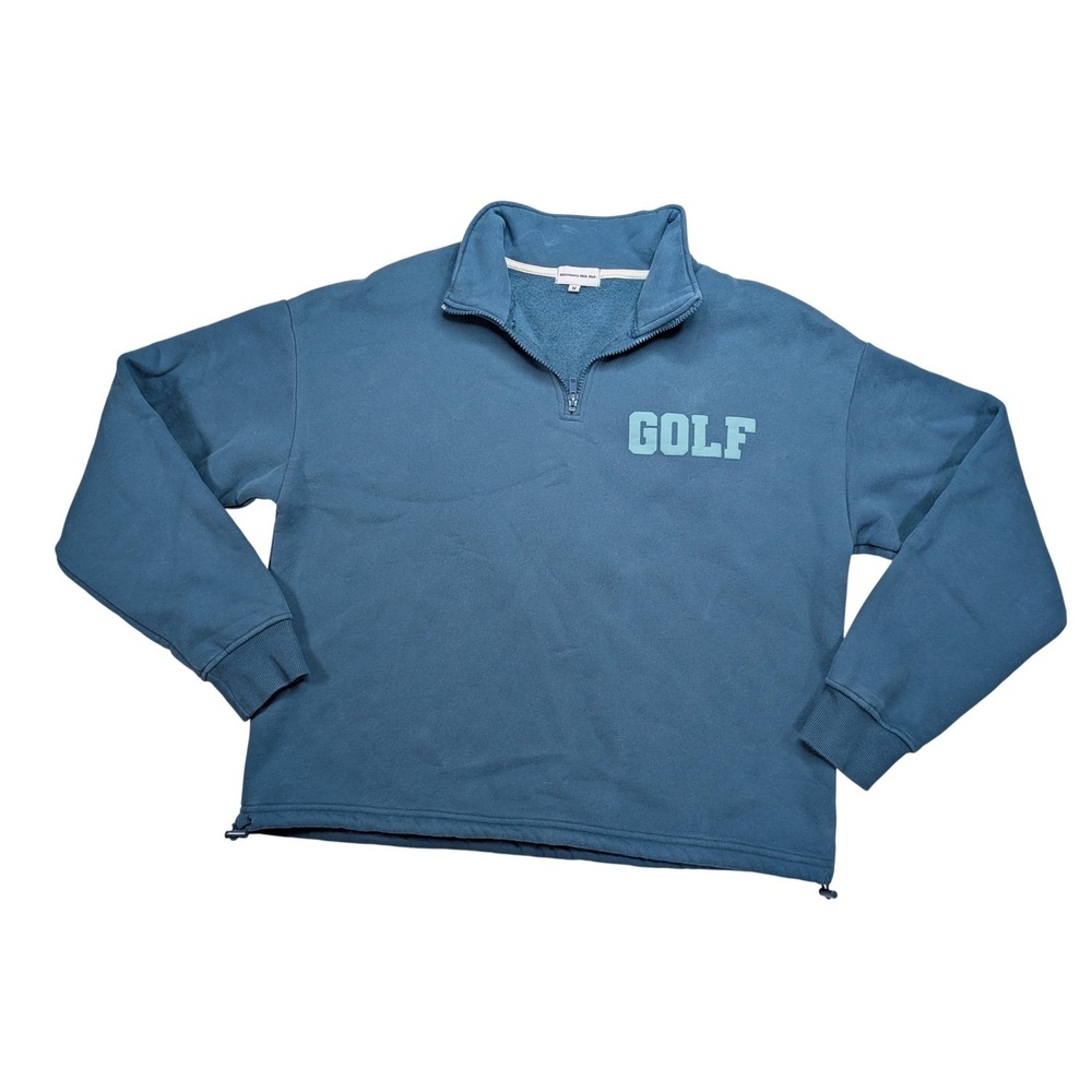 Strawberry Milk Mob Golf Cart Girls Quarter Zip Sweatshirt Womens M Blue